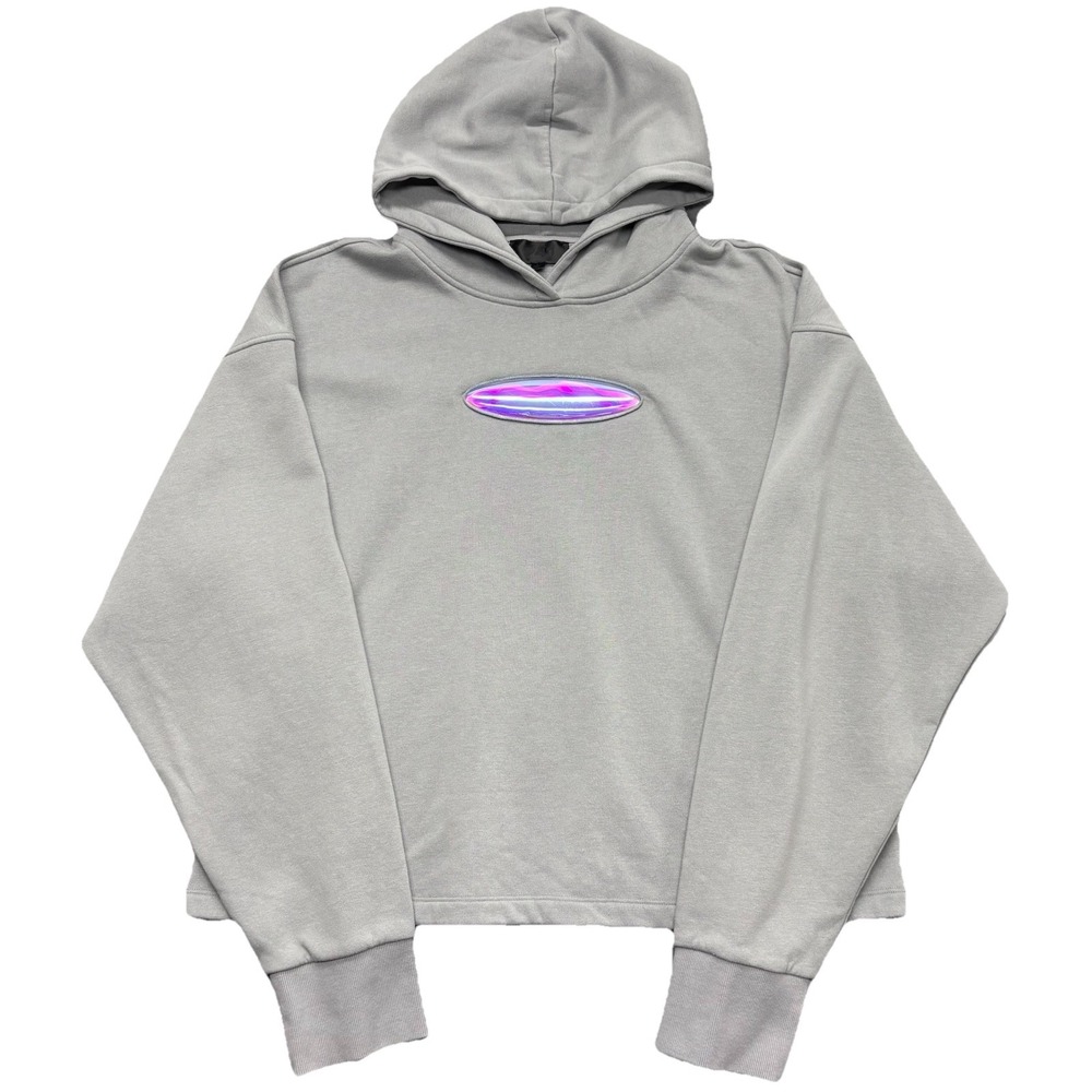 741 Performance Grey Nebula Hoodie Size L French Terry Oversized Boxy Streetwear